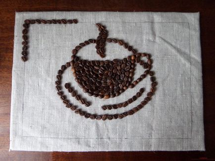 Цей майстер-клас з фото та описом навчить як робити кавові картини із зерен кави для кухні