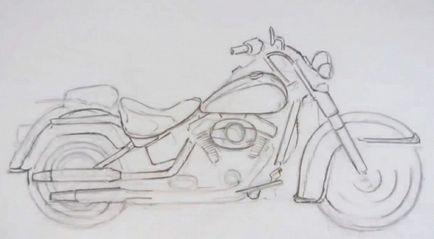 Cum de a desena o motocicletă creion - desene de motociclete în creion - desen
