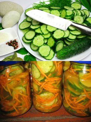 Hogyan készítsünk salátát „Nijinsky” uborka télen 9 receptek, új Domostroj