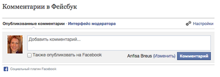Як встановити на блозі коментарі facebook без плагіна, блог Анфіси Бреус