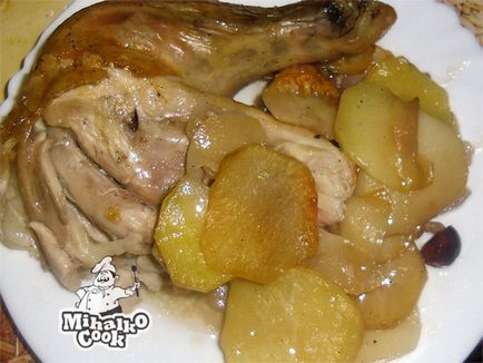 Csirkét a sütőbe almával és áfonyával - szárnyas ételek - főételek - kedvenc receptek