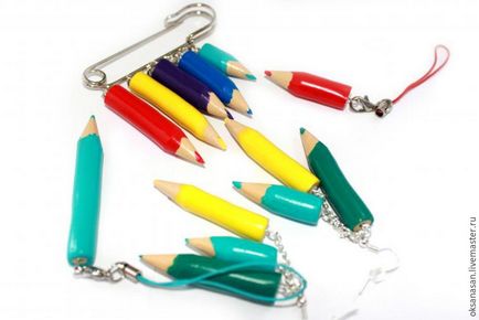 Ліпимо кольорові олівці із залишків полімерної глини - ярмарок майстрів - ручна робота, handmade