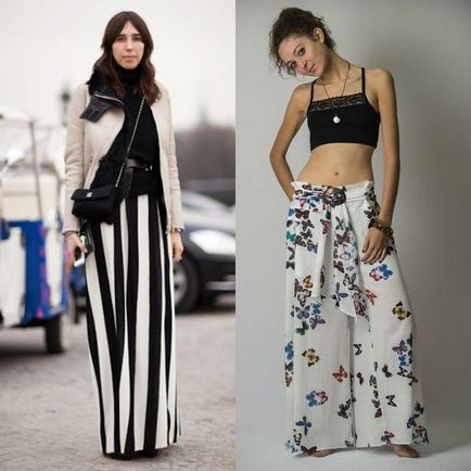 Divatos női nadrág és Marlene palazzo a tavaszi és nyári 2017 képek a modellek, hogy mit viselnek