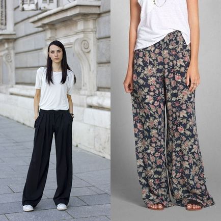 Pantaloni feminin de modă pentru palazzo și marlene pentru primăvara și vara anului 2017 modele foto, cu care să le poarte