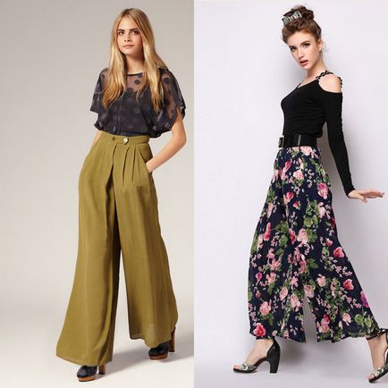 Divatos női nadrág és Marlene palazzo a tavaszi és nyári 2017 képek a modellek, hogy mit viselnek