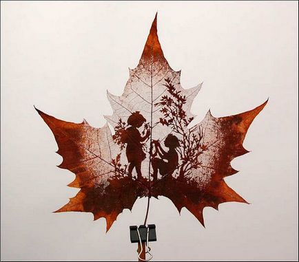 Picturi artistice incredibile pe frunzele arborilor 1