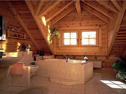 Облаштування ванної в дерев'яному будинку-як захистити дерево від вологи