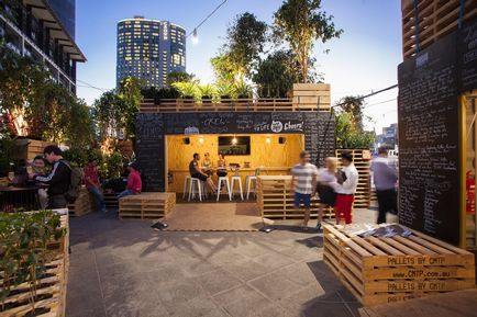 Az eredeti terv a pavilon café raklapok (raklapok) Az eredeti terv a pavilon café-raklap