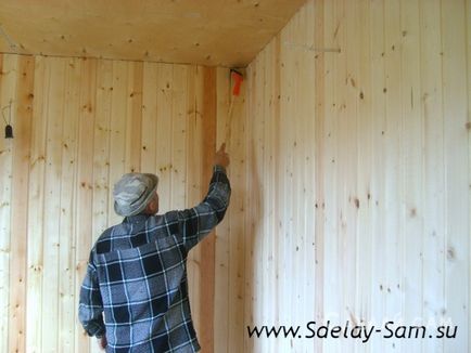 Befejező bélés a padlásra, és az azt követő bevonat impregnált DIY