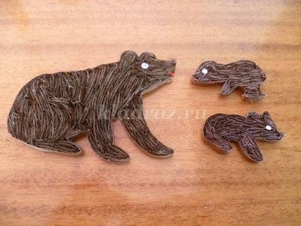 Panel „Three Bears az őszi erdőt„Quilling technikák kezdőknek