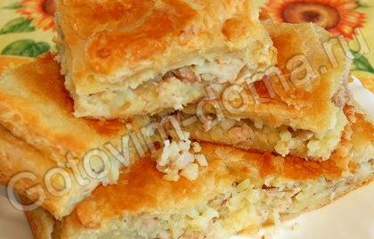 Pie gombával és csirke tészta recept képpel