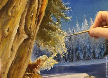 Пишемо пейзаж зима - ярмарок майстрів - ручна робота, handmade