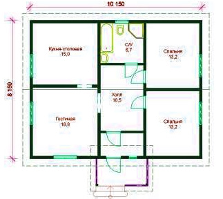 Планування і креслення одноповерхового і двоповерхового дерев'яного будинку 6х6, 6х8, 6х9
