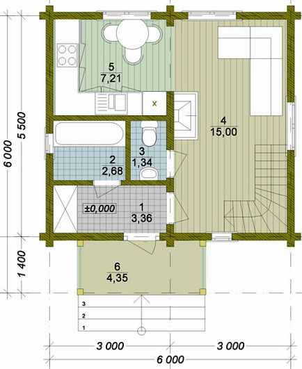 Layout rajzok és földszintes és egyemeletes faház 6x6, 6x8, 6x9