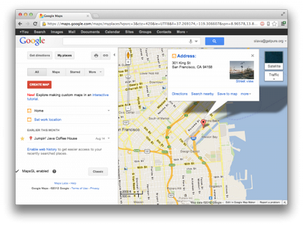 Funcții utile ale versiunii web a hărților Google