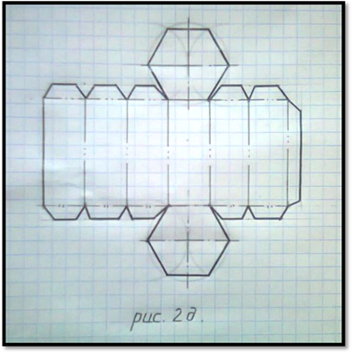 Побудова розгортки шестикутної призми