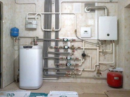 A működési elve a gázkazán és elektromos közvetett fűtéssel (gáz) A működési elve a gázkazán és elektromos közvetett fűtéssel