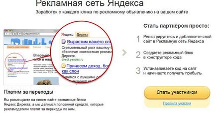 Rețeaua de publicitate Yandex (rsia)