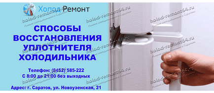 Ремонт гумок ущільнювача холодильника в Саратові і Енгельсі