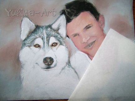 Малюємо сухий пастеллю портрет актора Тейлора Лотнера з собакою - ярмарок майстрів - ручна робота,