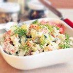 Смачний салат олів'є без м'яса «рецепти салатів
