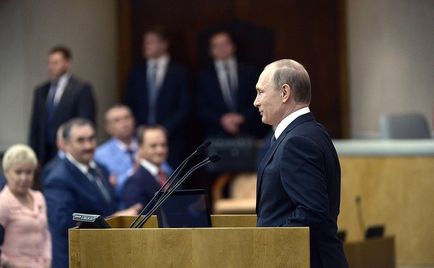 Володимир Путін виступив на пленарному засіданні державної думи • президент росії