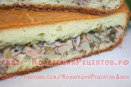 Tölthető torta hal és a burgonya, finom tejfölös tészta recept, recept gyűjtemény