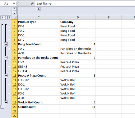 300 Exemple de structurare a datelor Excel