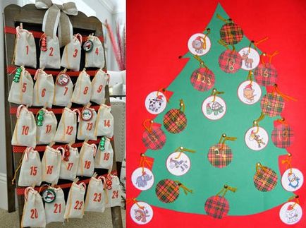Adventi naptár a kezüket ki a régi farmert és úgy gondoltuk, a gyerekek (a) Adventi naptár a kezüket ki a régi farmert és úgy gondoltuk, a gyerekek