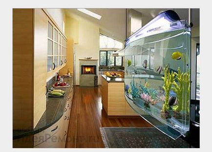 Akvárium a lakásban 10 módon, hogy adja meg az akvárium belsejébe - az új ötletek 2017 fotó - nappali,