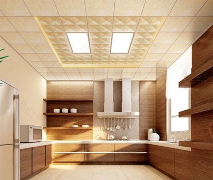 Дизайн стелі для кухні - красиві ідеї, як правильно вибрати колір, гідності багаторівневих