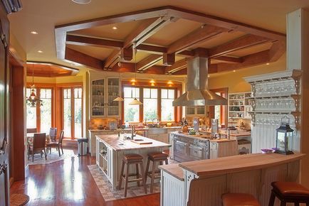 Designul plafonului în bucătărie 60 fotografii