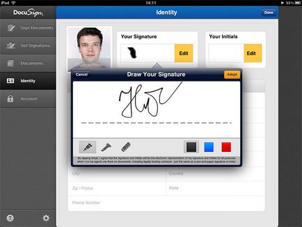 Cercetarea Docusign - semnătură digitală cu ajutorul iphone și ipad