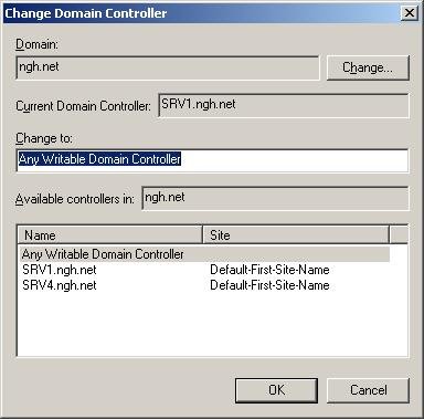 Exchange system manager і вибір контролера домену