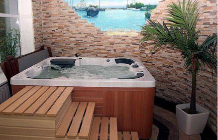 Jacuzzi cu jacuzzi în baie, construcția băii