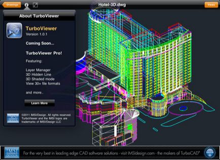 Isicad ingyenes program megtekintésére háromdimenziós DWG fájlokat iPad és az iPhone