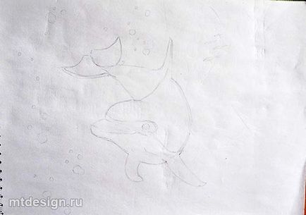 Як намалювати дельфіна аквареллю