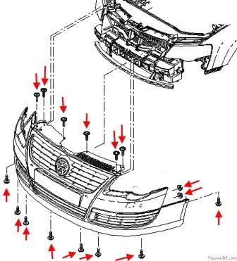 Як зняти передній і задній бампер vw passat b6