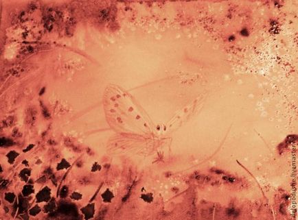 Кавовий малюнок на папері метелик - ярмарок майстрів - ручна робота, handmade