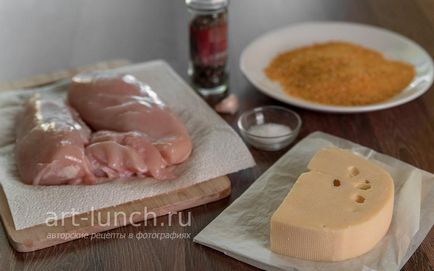 Csirke szelet sajt - lépésről lépésre recept fotók