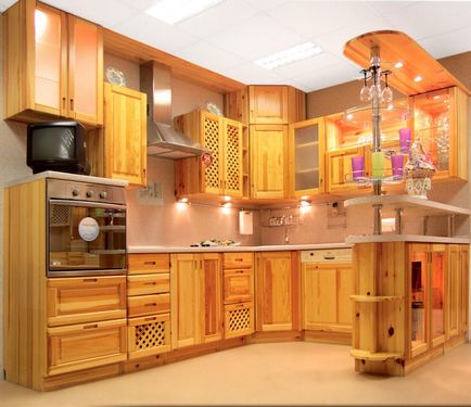 Кухонні меблі з сосни особливості використання, фото і відео приклади