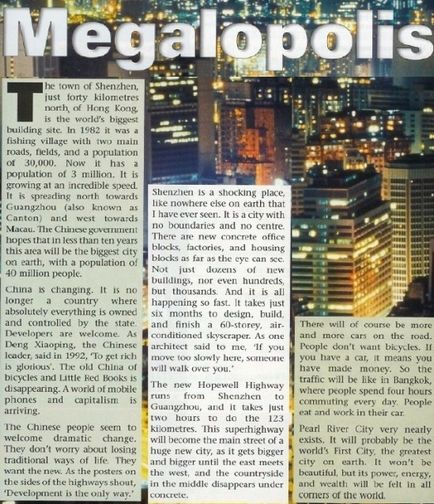 Megalopolis - despre megapolis în engleză