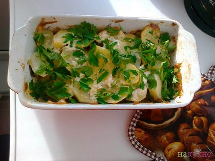 М'ясо в духовці з картоплею і грибами - покроковий рецепт з фото