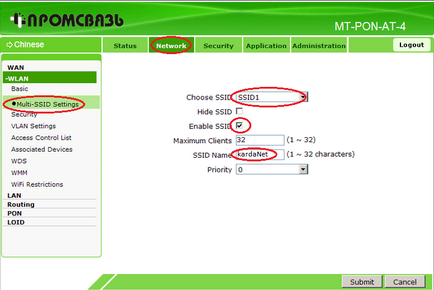 Налаштування wi-fi маршрутизатора Промзв'язок mt-pon-at-4