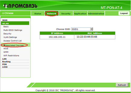 Налаштування wi-fi маршрутизатора Промзв'язок mt-pon-at-4