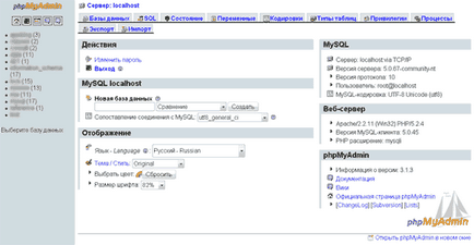 Descrierea instalării phpmyadmin