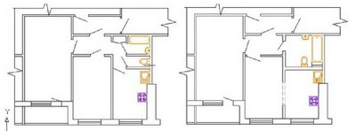 Transfer de apartament de reamenajare a bucătăriei într-o cameră de zi în Hrușciov