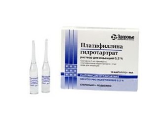 Platyphylline (platyfilina) descrierea instrucțiunilor de utilizare a medicamentului, preț, aplicare, formă