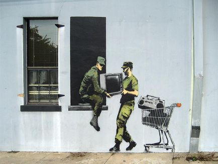 Selecția celor mai bune lucrări ale misteriosului Banksy (15 fotografii)