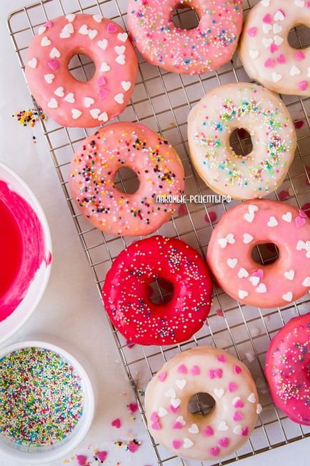 Donuts rețetă cu o fotografie pentru Ziua Sfântului Valentin